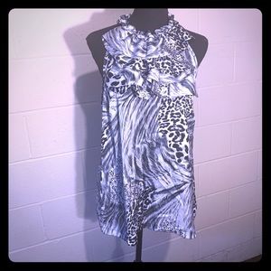 Black and white animal print tank top